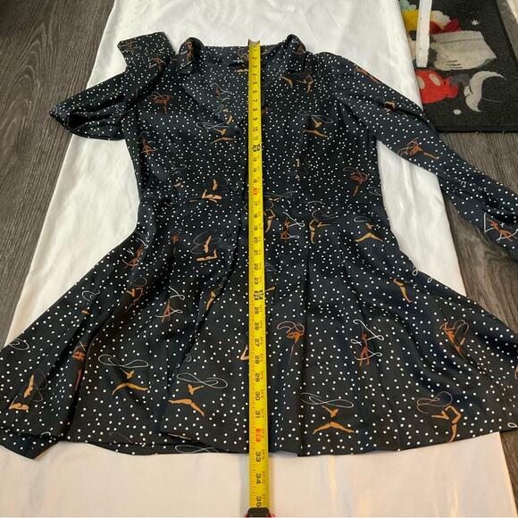 ZARA Dancing Girls Polka Dot Mini V-Neck Dress M NEW Without Tag Coquette Girl - Picture 6 of 11